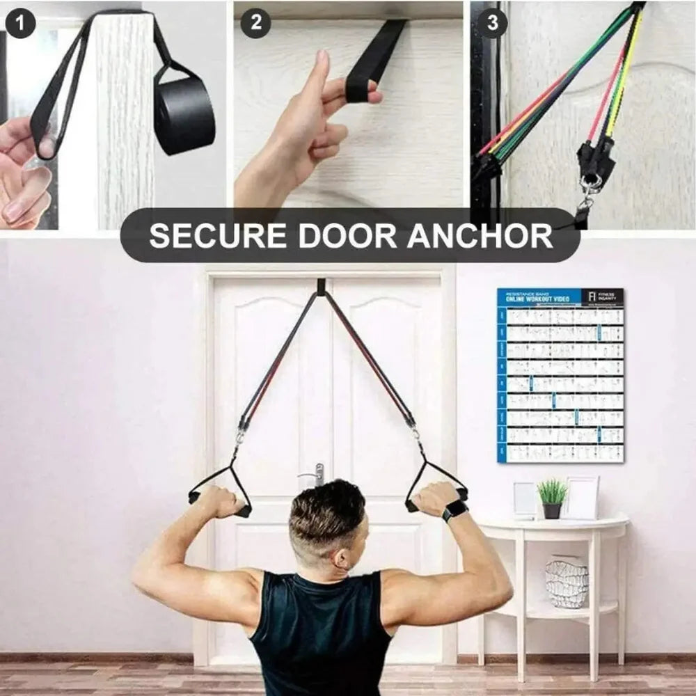 High Quality Portable Resistance Bands With Handles (11 Pcs Set)