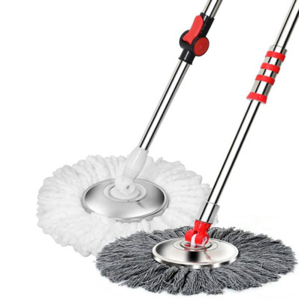 360 Degree Floor Cleaner Swivel Pole Stainless Steel Mop Hand Press Retractable Spin