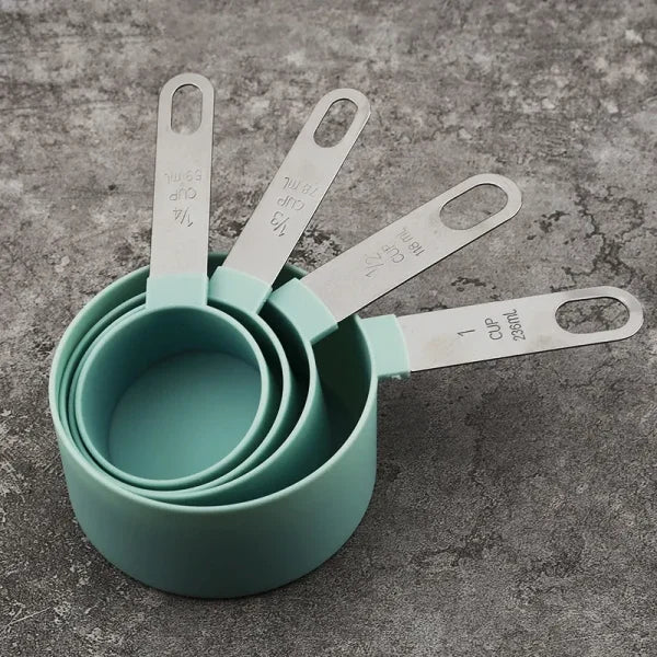 8pcs Measuring Cups Spoons Set, Baking Cake Pastry Cooking Utensils Stainless Steel Handle