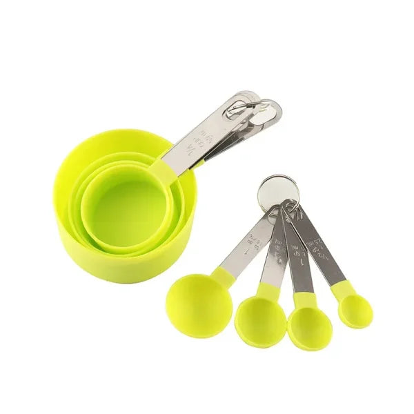 8pcs Measuring Cups Spoons Set, Baking Cake Pastry Cooking Utensils Stainless Steel Handle