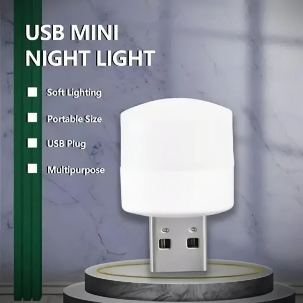 (Pack Of 2) Portable Usb Light For Room Mini Usb Led Night Bulb