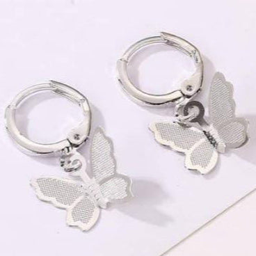 Butterfly Koren Earrings, Drop Earrings Simple Butterfly Shape Pendant Dangle Hoop