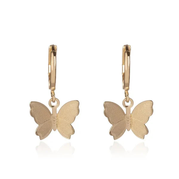 Butterfly Koren Earrings, Drop Earrings Simple Butterfly Shape Pendant Dangle Hoop