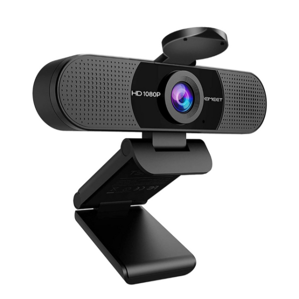 Web camera With Microphone, 2 Mics Streaming With Privacy Cover, 90°view