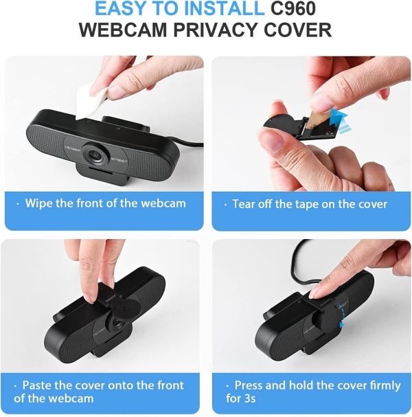 Web camera With Microphone, 2 Mics Streaming With Privacy Cover, 90°view