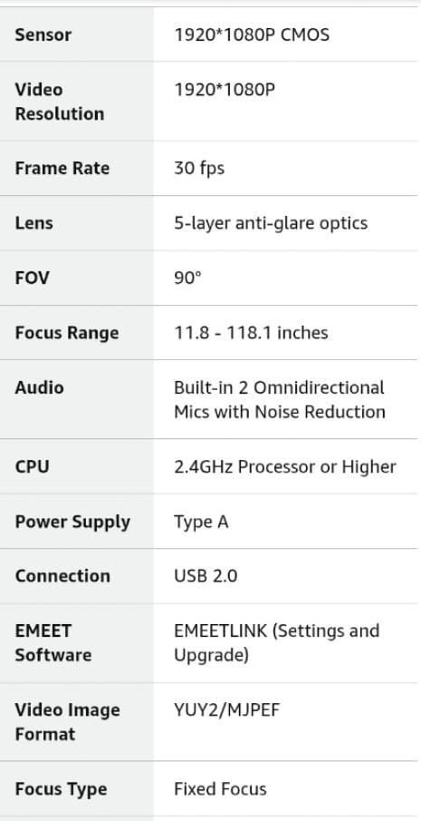 Web camera With Microphone, 2 Mics Streaming With Privacy Cover, 90°view