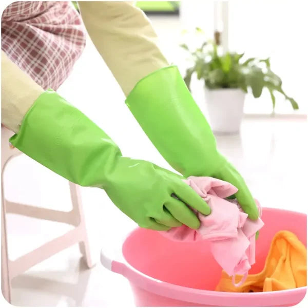 Dishwashing Rubber Gloves Non-slip Household Laundry Kitchen Cleaning Gloves