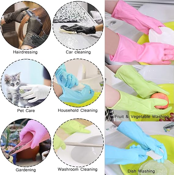 Dishwashing Rubber Gloves Non-slip Household Laundry Kitchen Cleaning Gloves