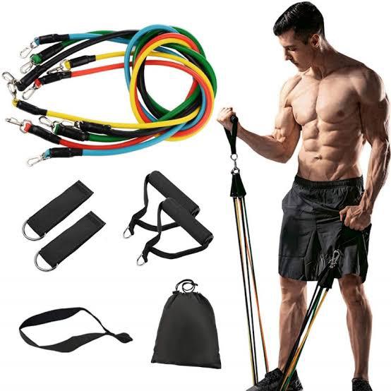 High Quality Portable Resistance Bands With Handles (11 Pcs Set)