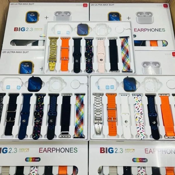 10 in 1, I20 Ultra Max Suit Smart Watch 2.3inch Large Screen, 7 Strips, Airpords2