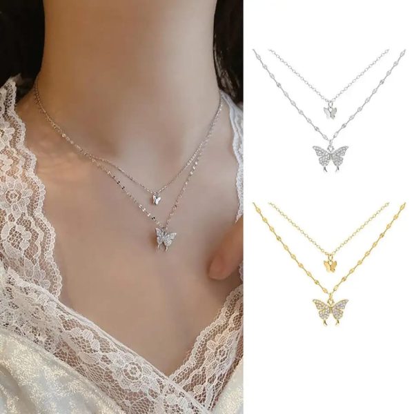 Multi Layer Diamond Butterfly Chain For Girls – Trendy Beautiful Look