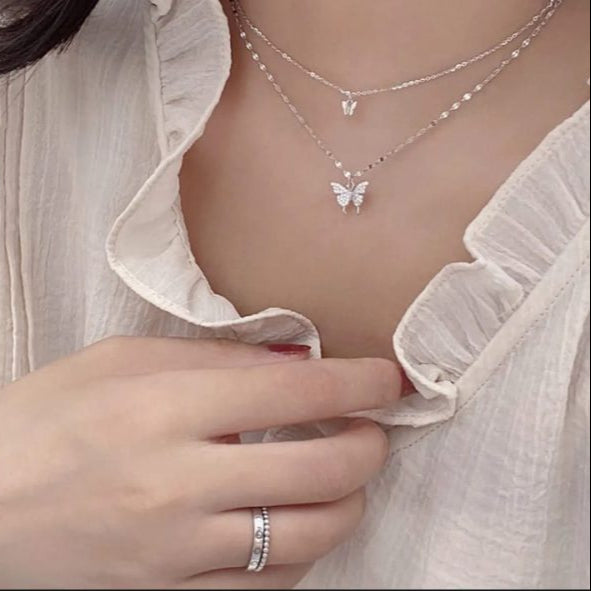 Multi Layer Diamond Butterfly Chain For Girls – Trendy Beautiful Look