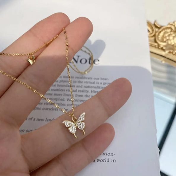 Multi Layer Diamond Butterfly Chain For Girls – Trendy Beautiful Look