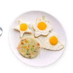 Pack Of 4 Mould Style Fried Egg Shaper, Star, Heart, Round, Flower Shaped Stainless Steel