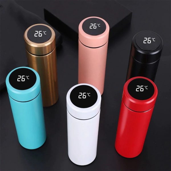 Temperature Display Vacuum Insulated Water Bottle Thermo Flask, Premium Stainless Steel (500ml)