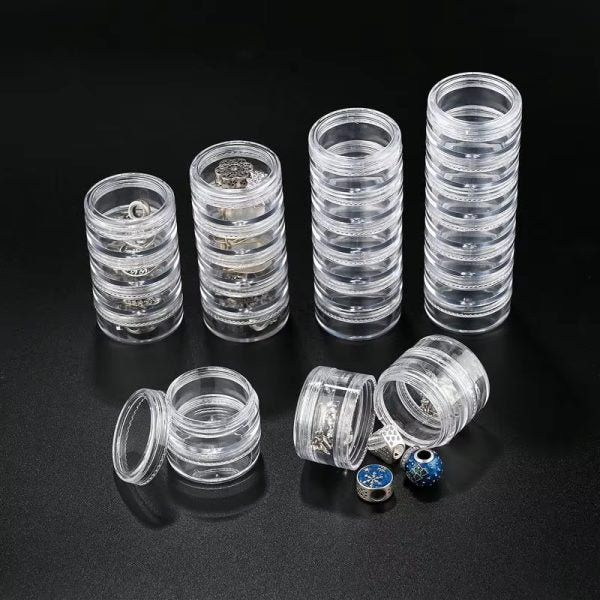 Transparent Co Joined Round Jewelry Makeup Storage Box Plastic Container